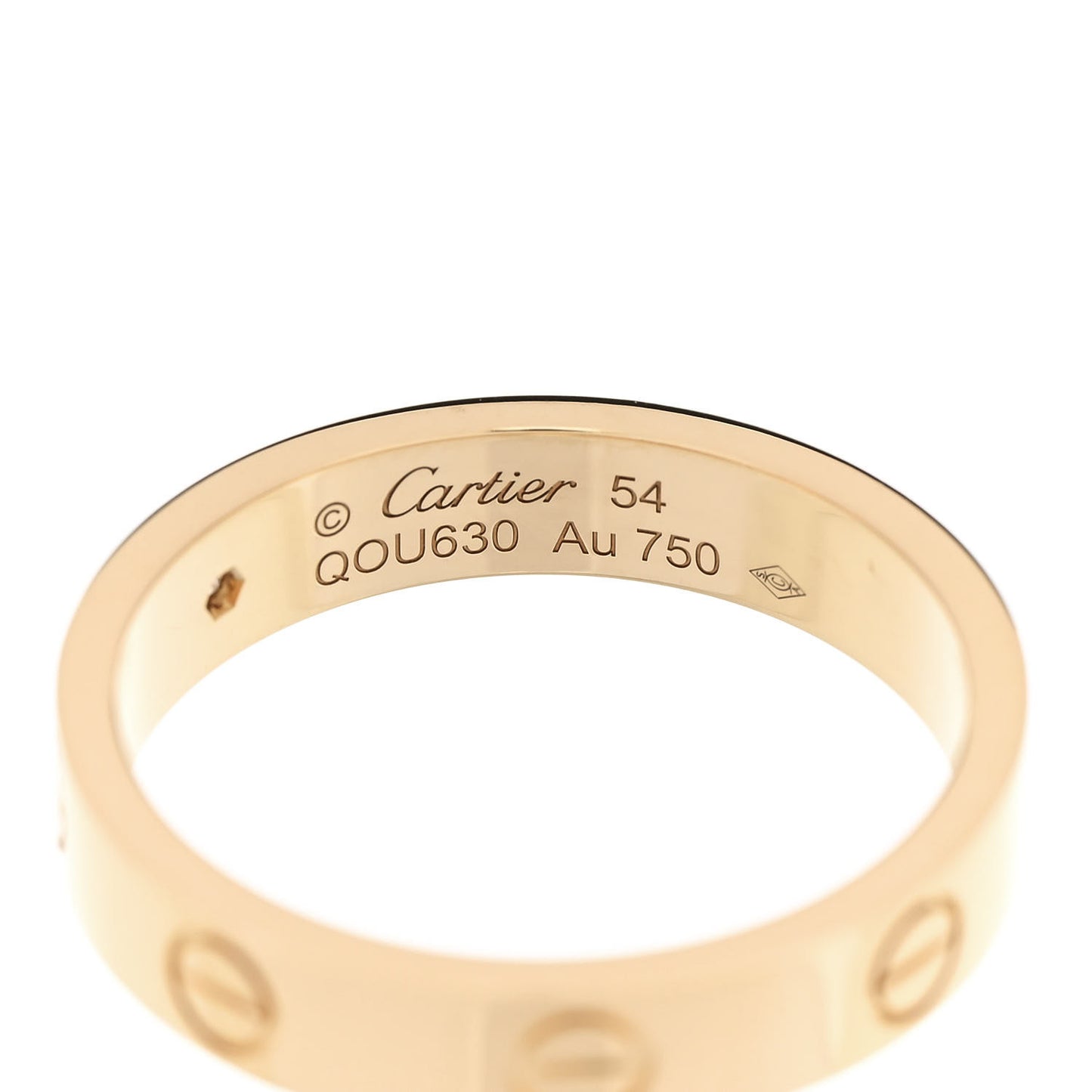 18K Yellow Gold Diamond 4mm LOVE Wedding Band Ring 54 6.75