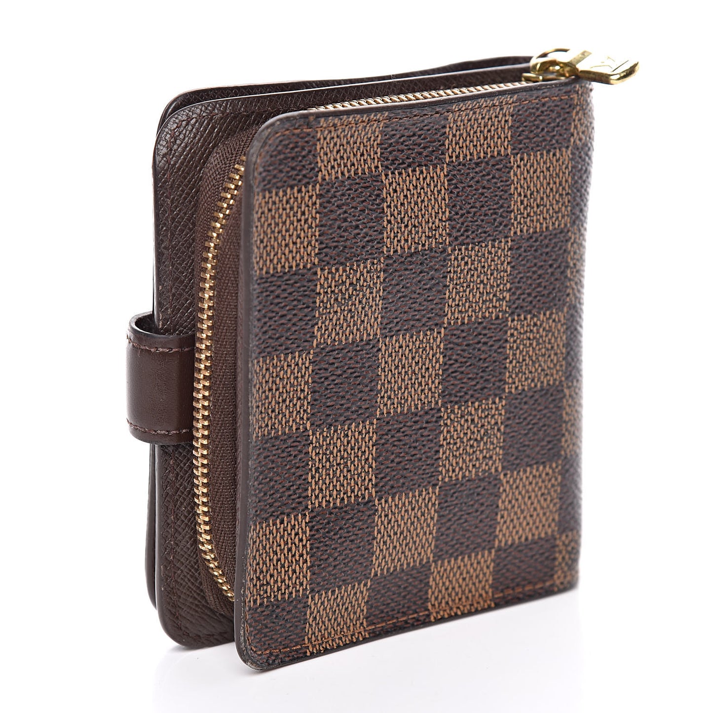 Damier Ebene Zippe Zipped Compact Wallet
