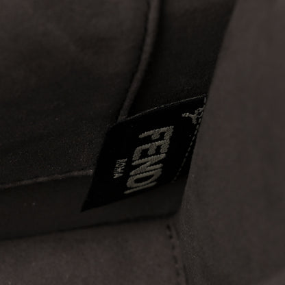 Fendi Vitello Century Raffia Snakeskin F is Fendi FF Woven Embroidered Kan I Shoulder Bag Black Natural 7 of 15