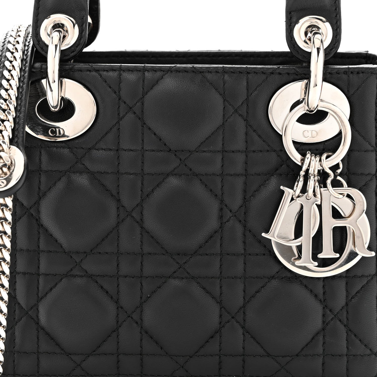 Christian Dior Lambskin Cannage Mini Lady Dior Black 8 of 10