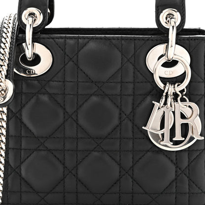 Christian Dior Lambskin Cannage Mini Lady Dior Black 8 of 10