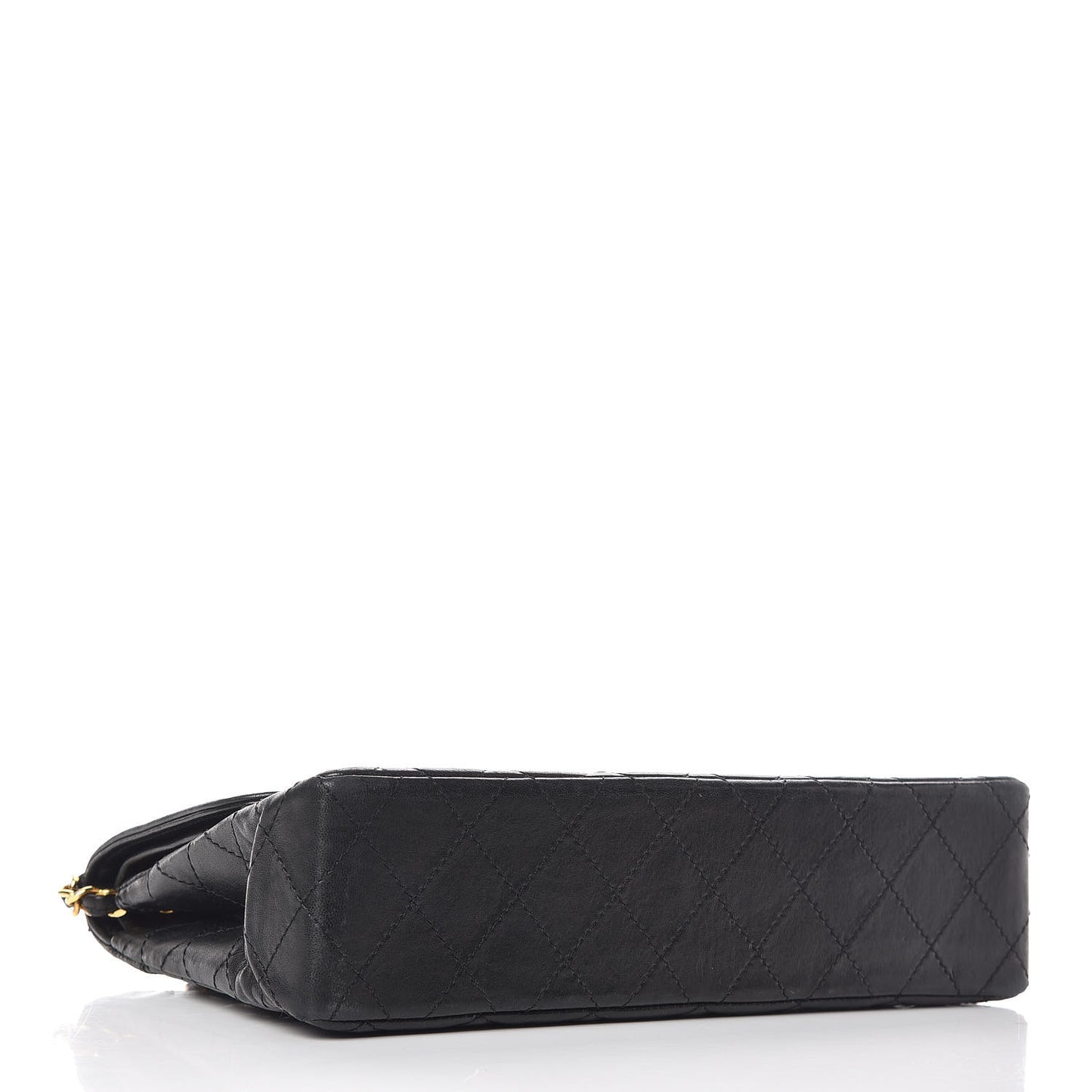 Lambskin Quilted Medium Double Flap Bag Black