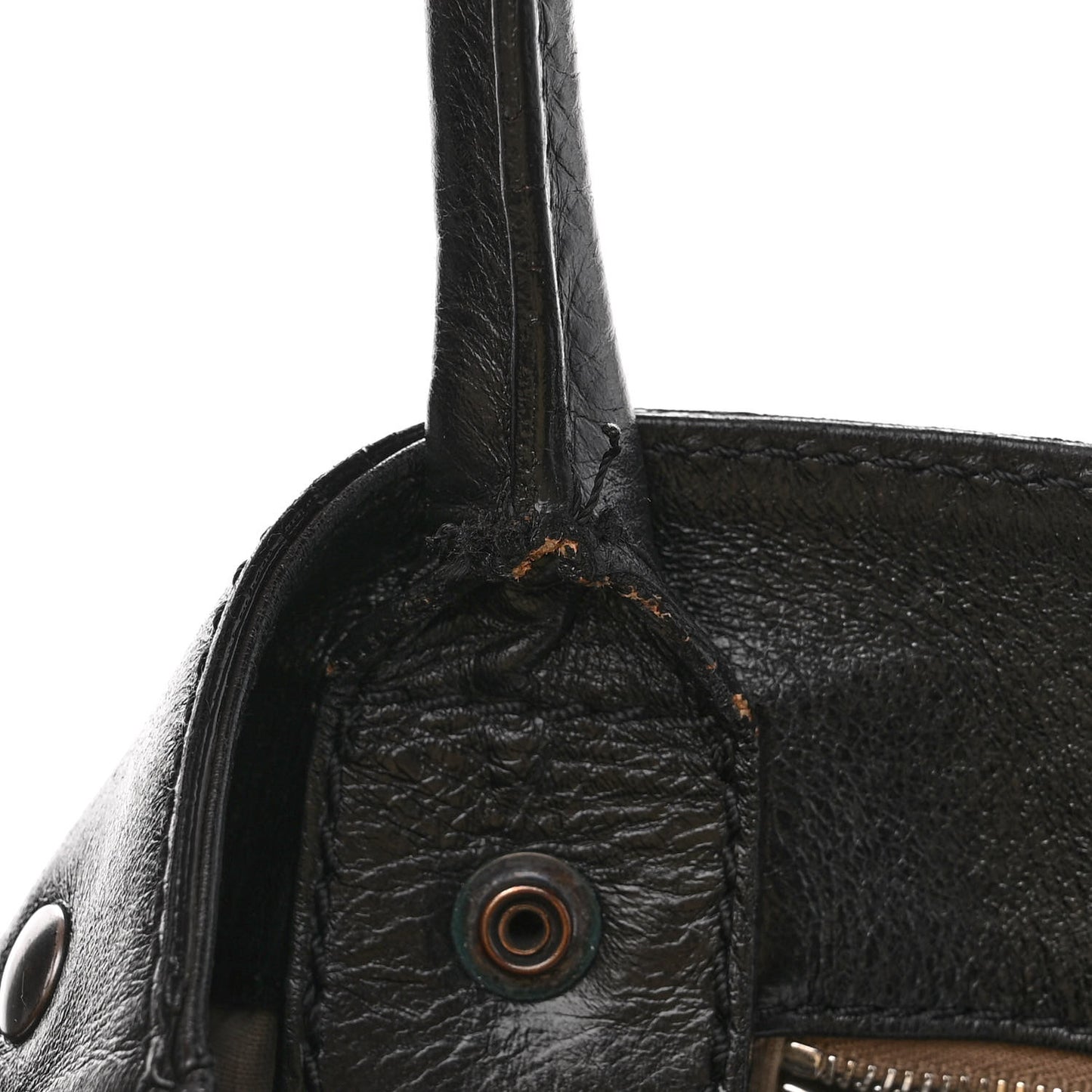 Calfskin Push Lock Tote Black
