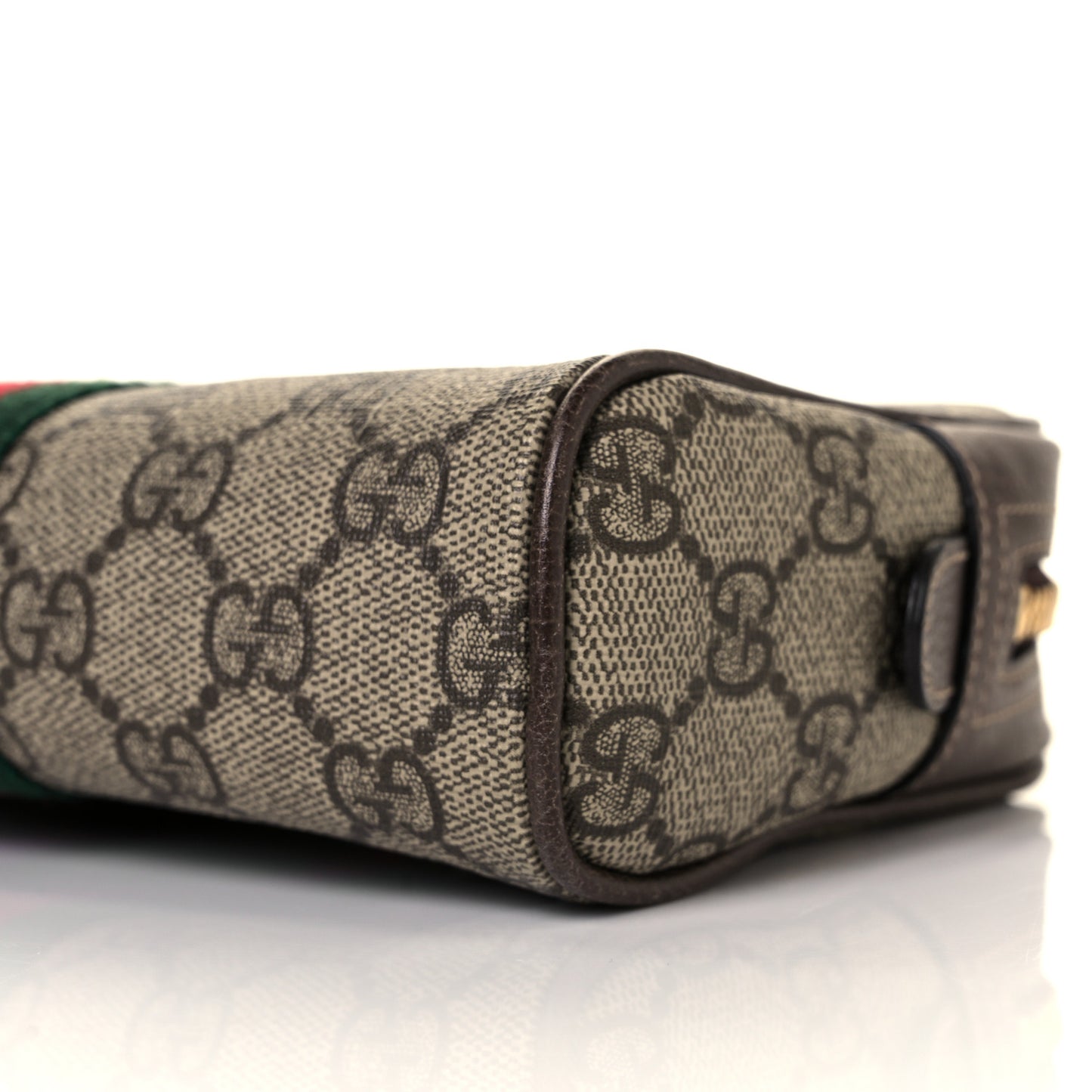 GG Supreme Monogram Web Small Ophidia Belt Bag 105 42 Dark Brown