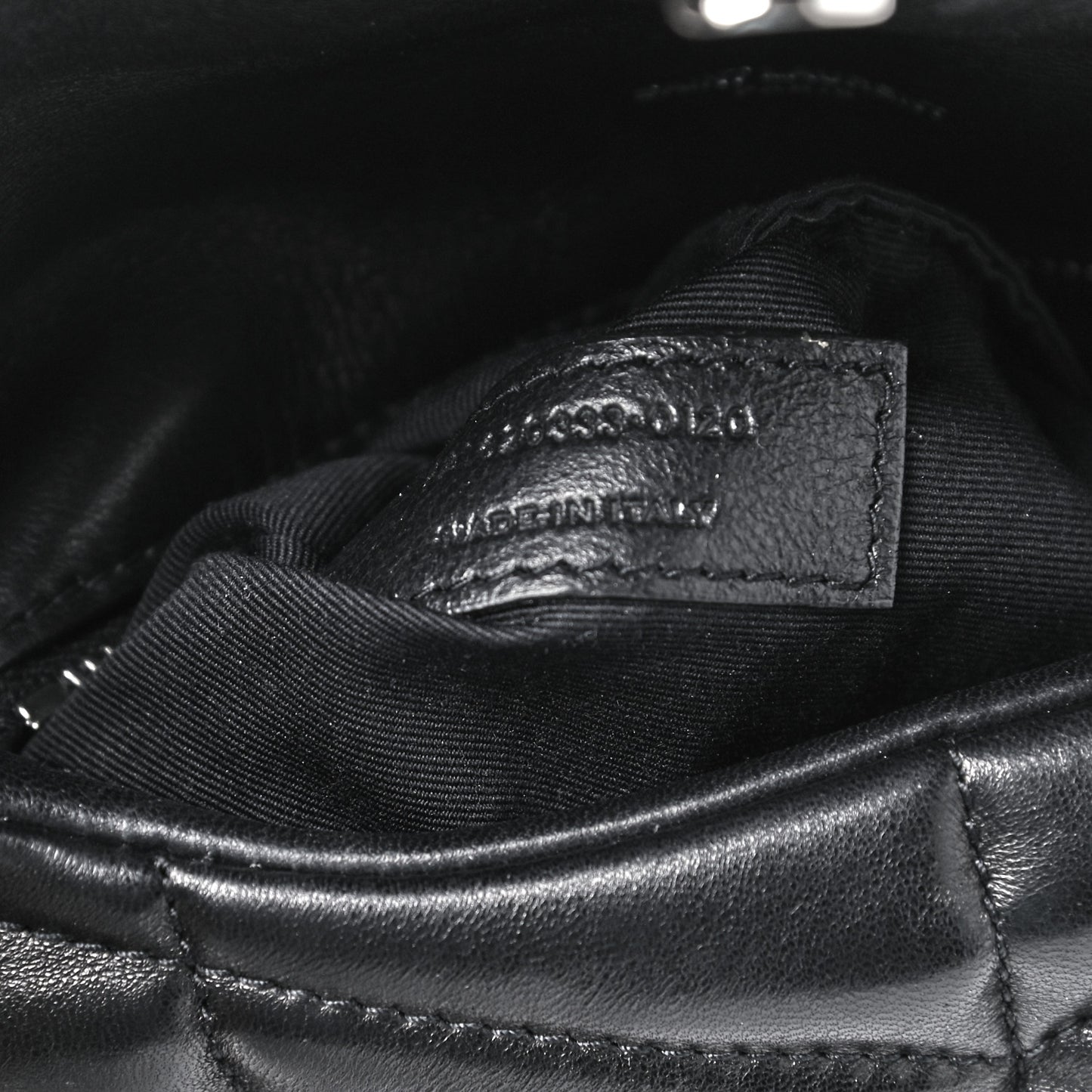 Lambskin Quilted Toy Loulou Puffer Monogram Chain Satchel Black