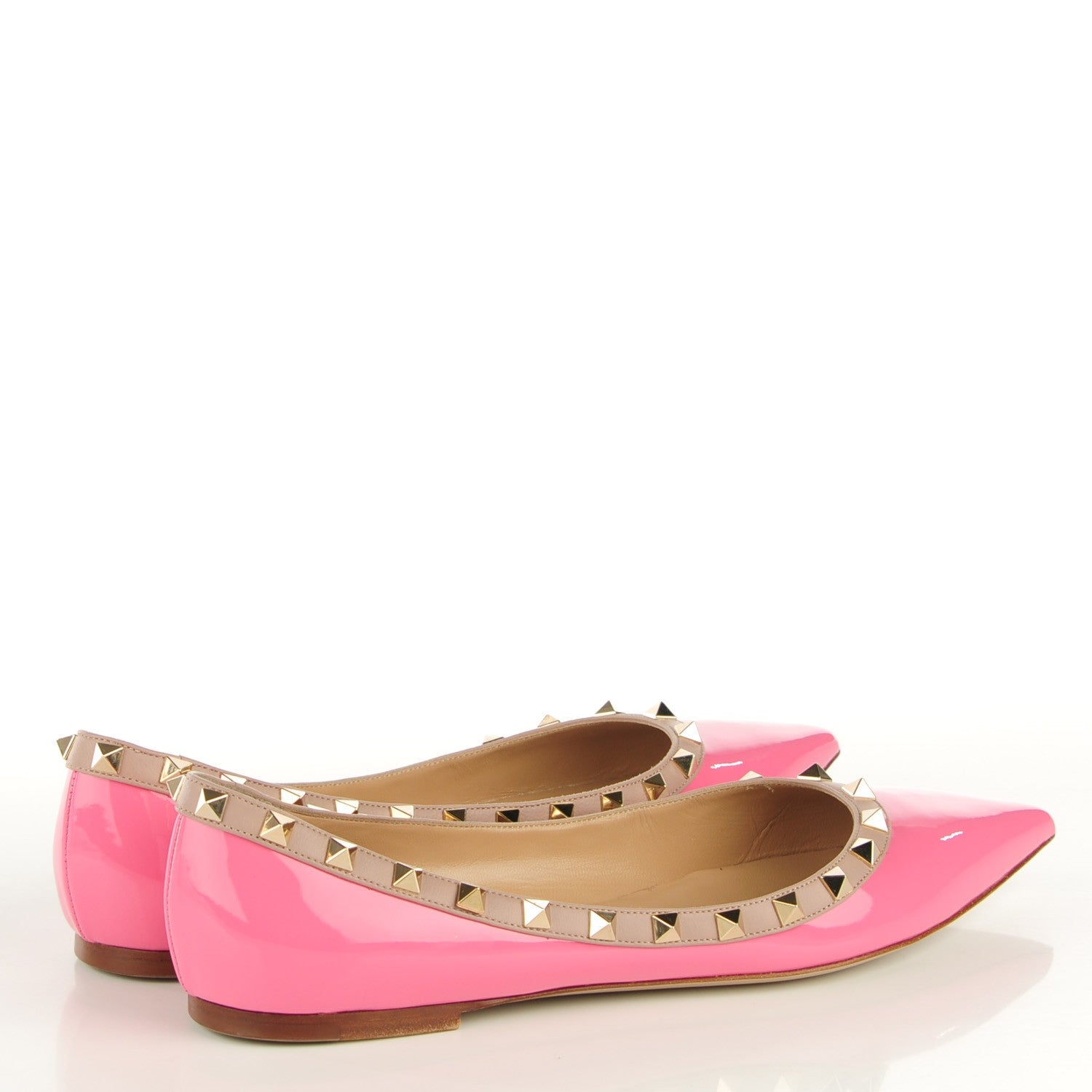 Valentino Garavani Patent Nappa Rockstud Ballerina Flats 40 Ninphea Poudre 4 of 7