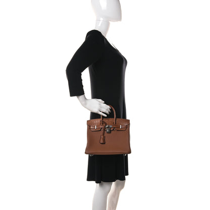 Hermes Togo Matte Alligator Birkin Touch 25 Gold 3 of 35