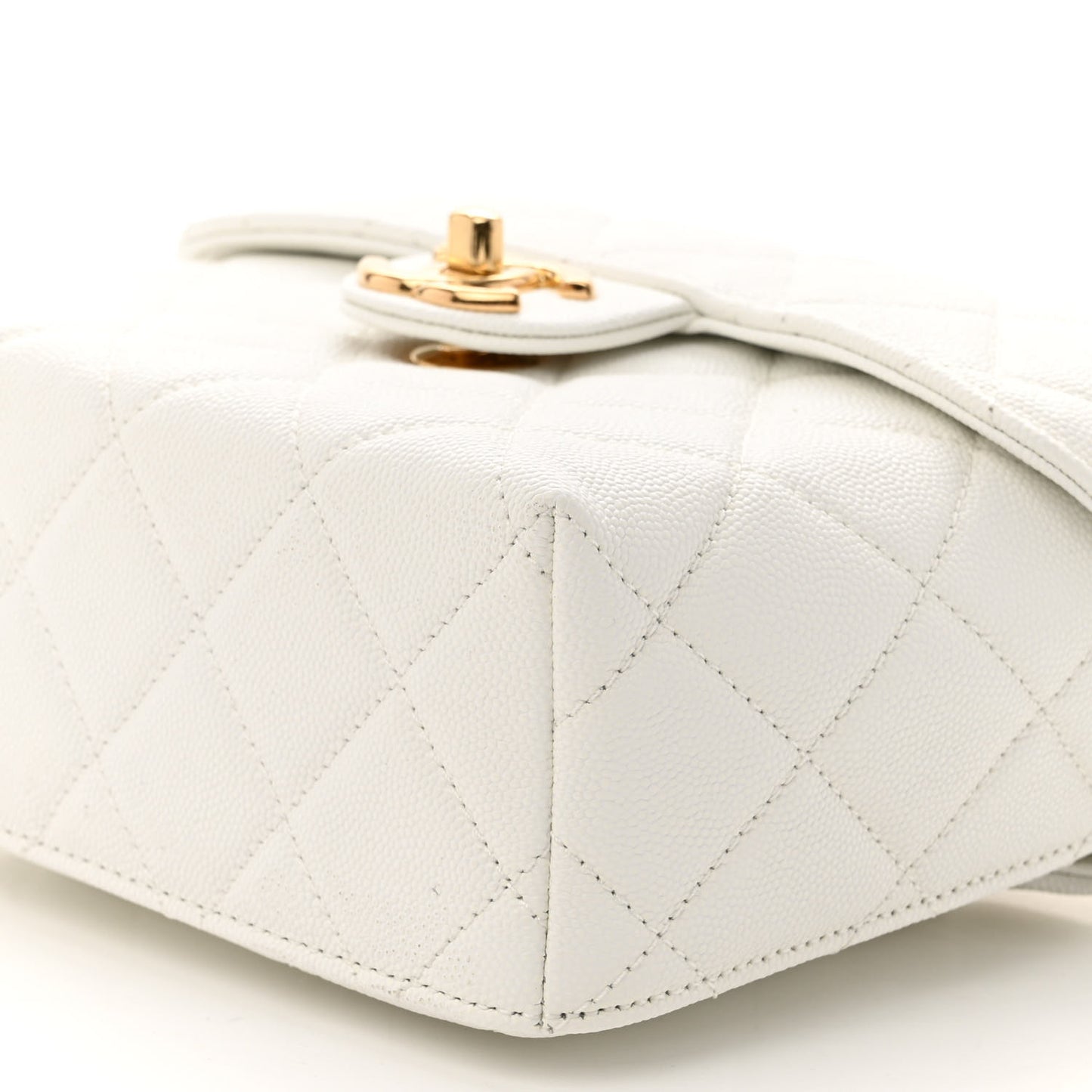 Caviar Quilted Handy Box Vanity Case White