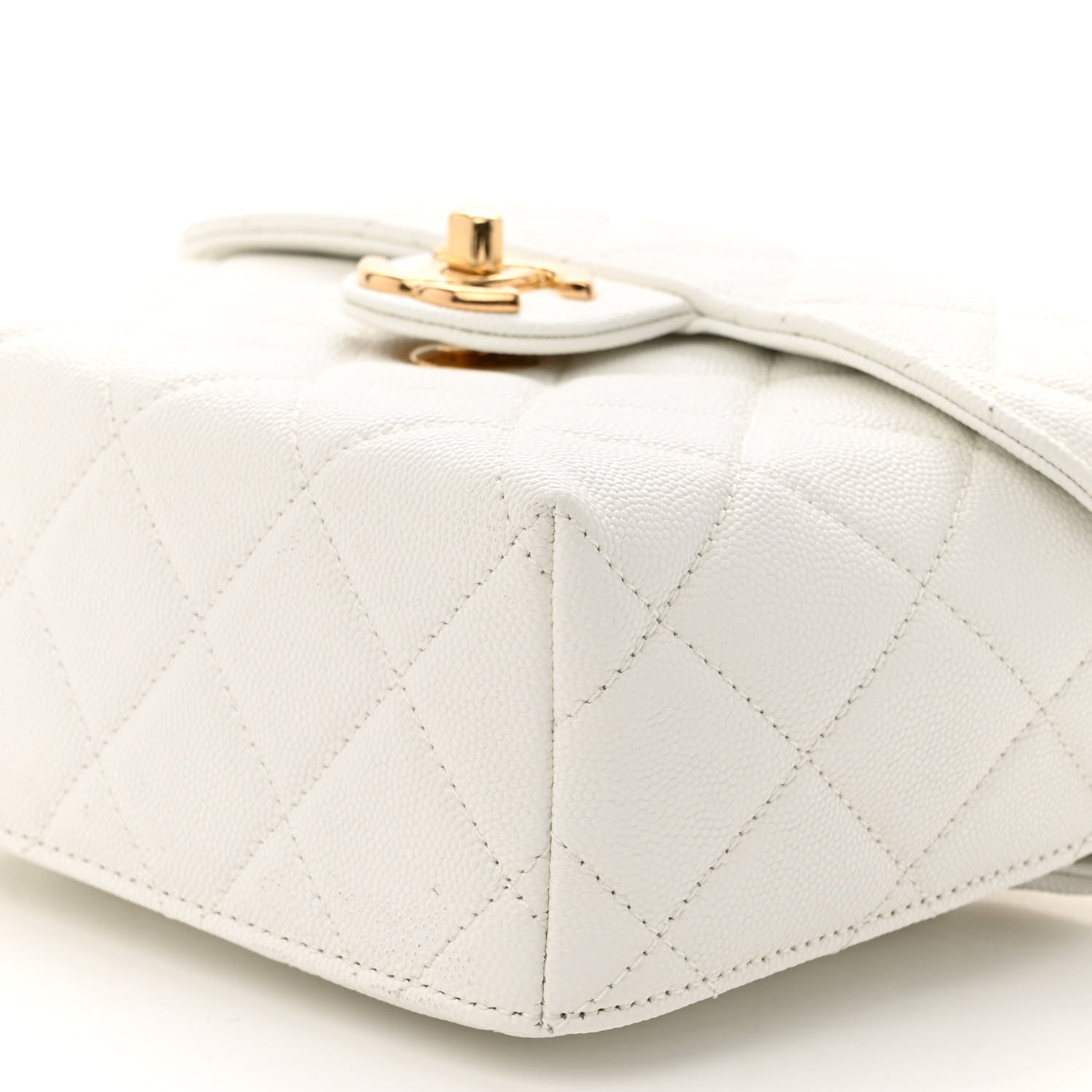 Chanel Caviar Quilted Handy Box Vanity Case White 10 of 10