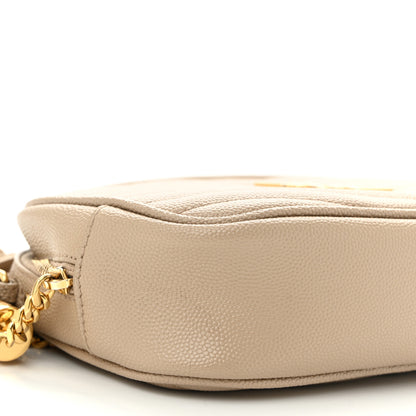 Saint Laurent Grain De Poudre Matelasse Monogram Mini Lou Camera Bag Dark Beige 9 of 11