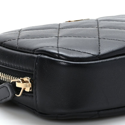 Chanel Lambskin Quilted Small Curvy Pouch Cosmetic Case Black 8 of 9