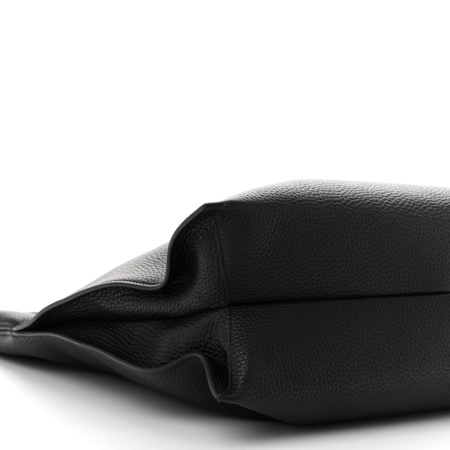 Pebbled Calfskin Large Alix Padlock Zip Hobo Bag Black