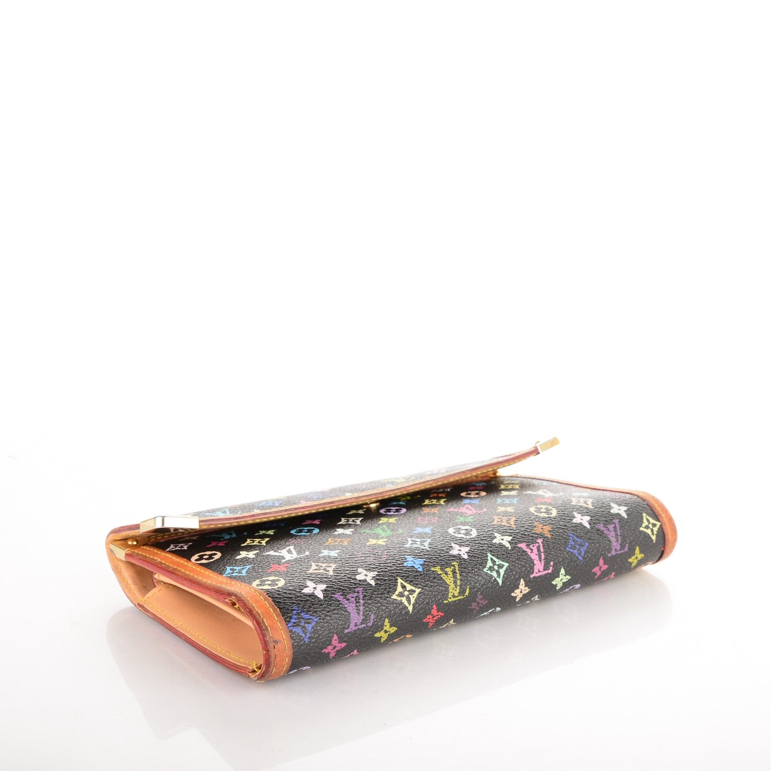 Louis Vuitton Monogram Multicolor Porte Tresor International Wallet Black 4 of 11