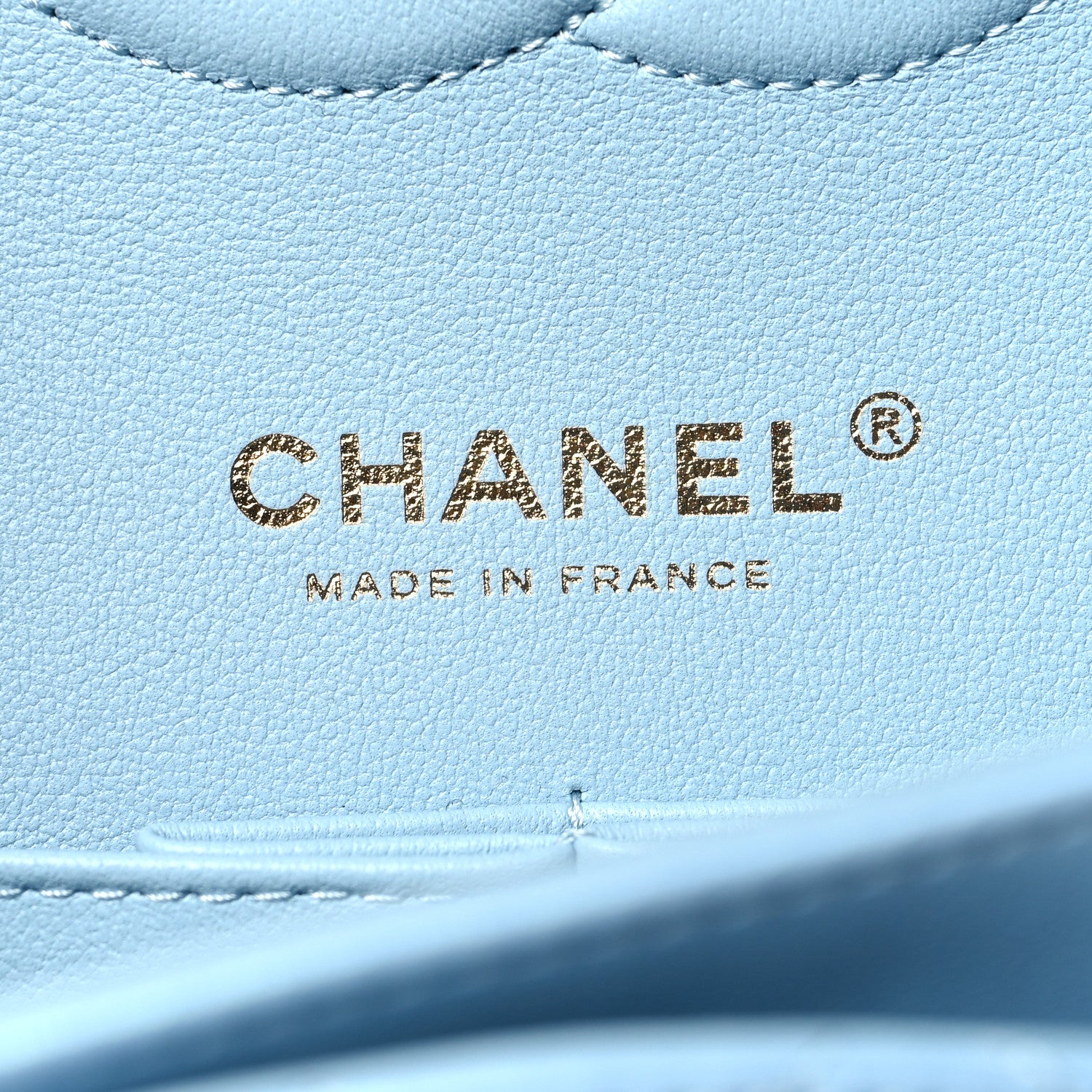 Chanel Iridescent Lambskin Quilted Medium Double Flap Light Blue 6 of 10