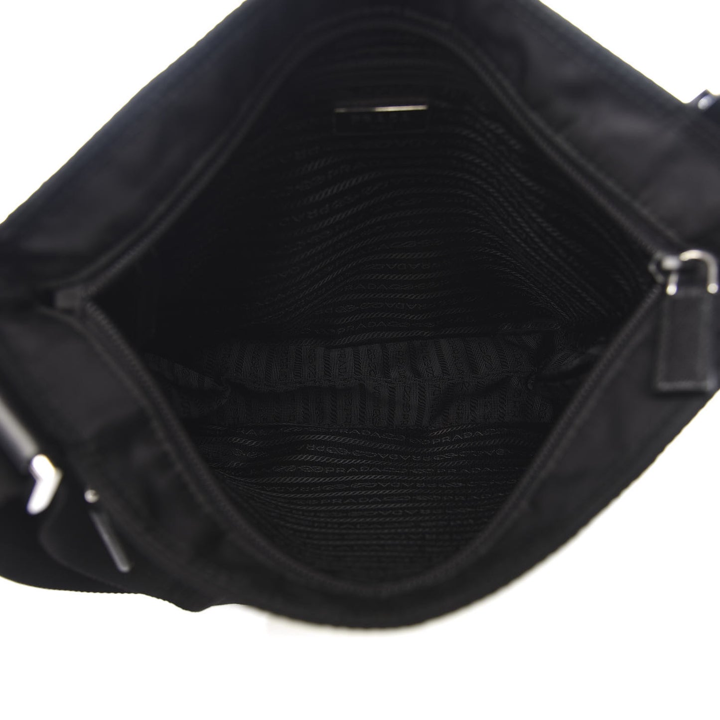 Nylon Vela Flat Messenger Bag Black