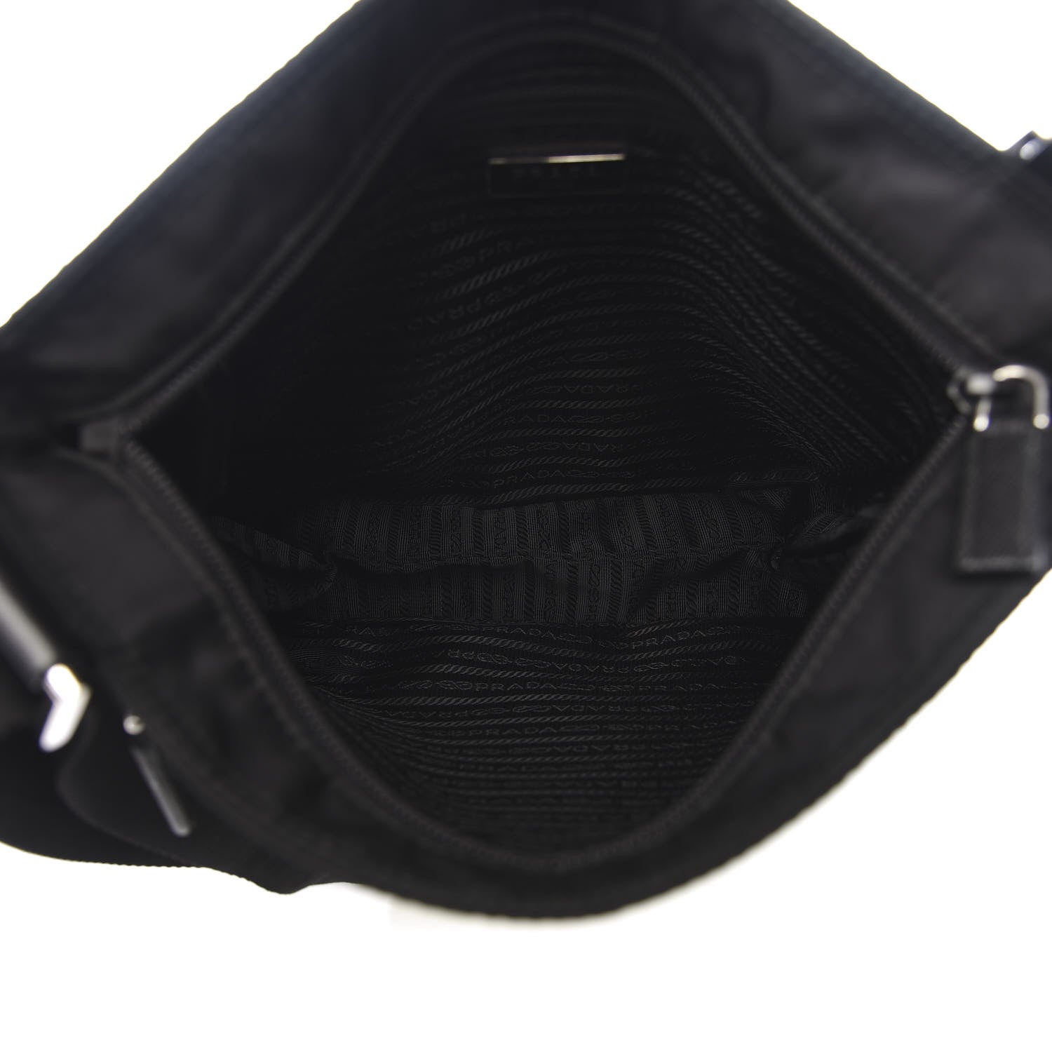 Prada Nylon Vela Flat Messenger Bag Black 4 of 8