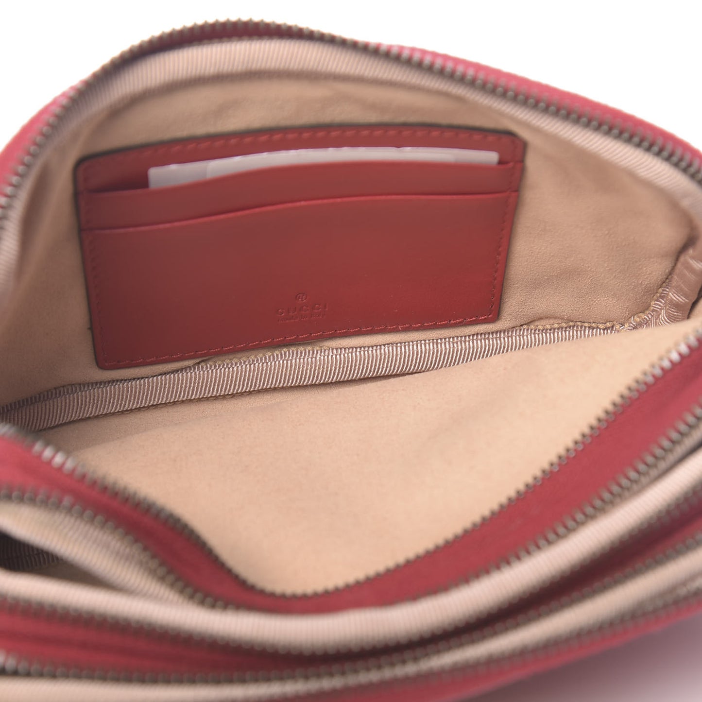 Calfskin Matelasse Mini GG Marmont Chain Crossbody Bag Hibiscus Red