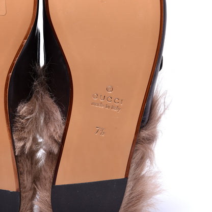 Gucci Goatskin Fur Web GG Mens Princetown Slippers 7.5 Cocoa 10 of 12