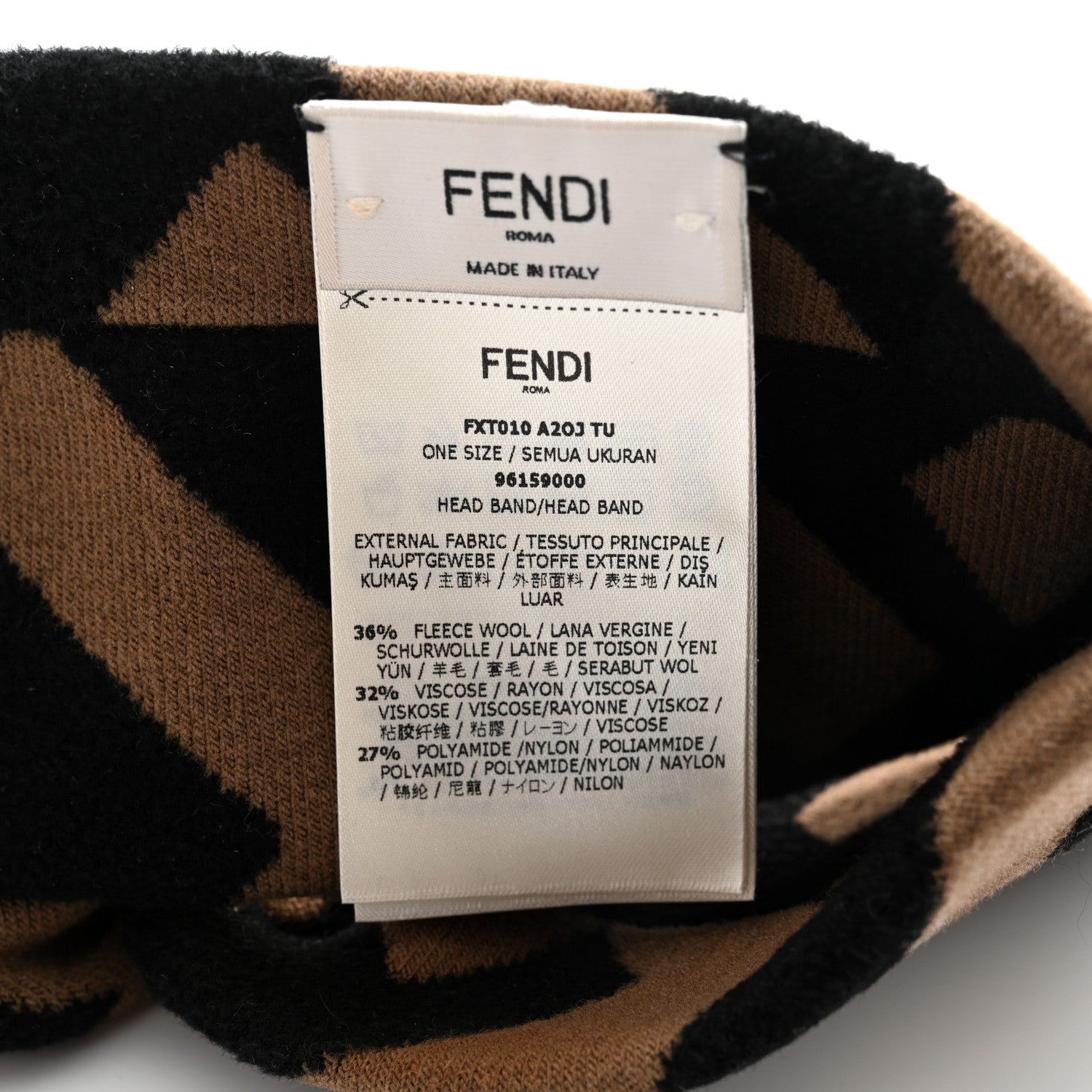 Fendi Wool FF Logo Headband Tobacco 4 of 8