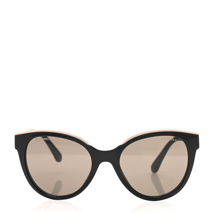 Chanel Acetate CC Butterfly Sunglasses 5414 Black Beige 2 of 8