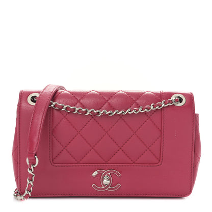 Chanel Iridescent Sheepskin Quilted Small Vintage Mademoiselle Flap Dark Pink 1 of 9