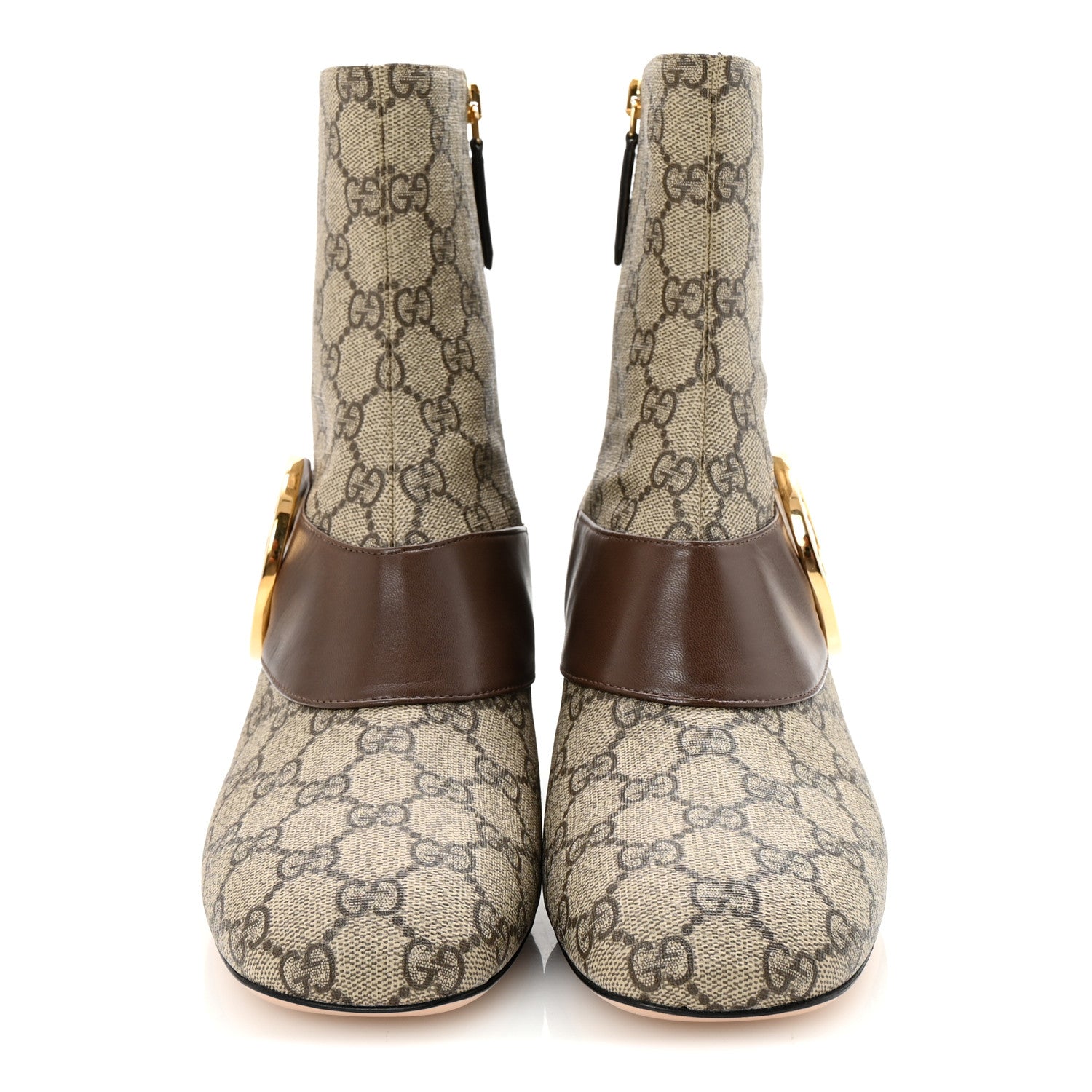 Gucci GG Supreme Monogram Malaga Kid Blondie 55mm Ankle Boots 41 Beige Ebony New Acero 3 of 10