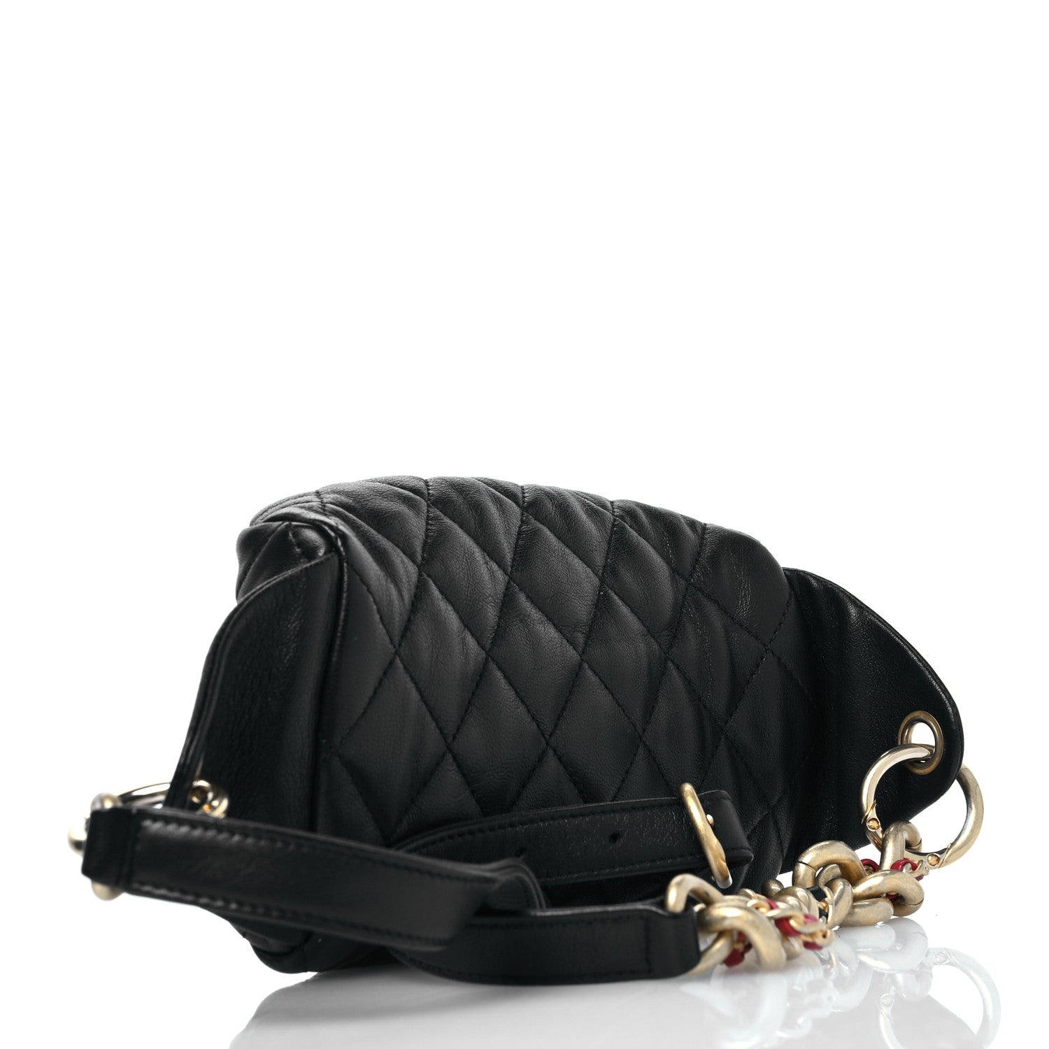 Chanel Lambskin Quilted Linked In Waist Bag Black 3 of 11