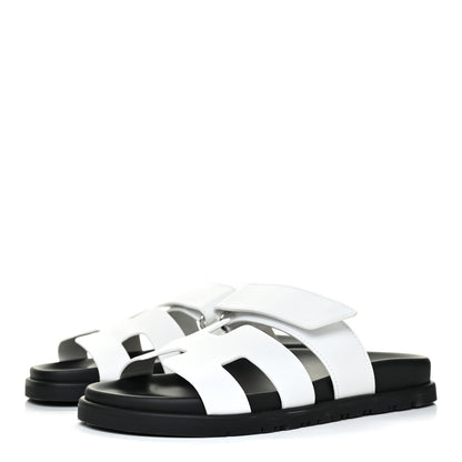 Hermes Calfskin Womens Chypre Sandals 35.5 White 3 of 10