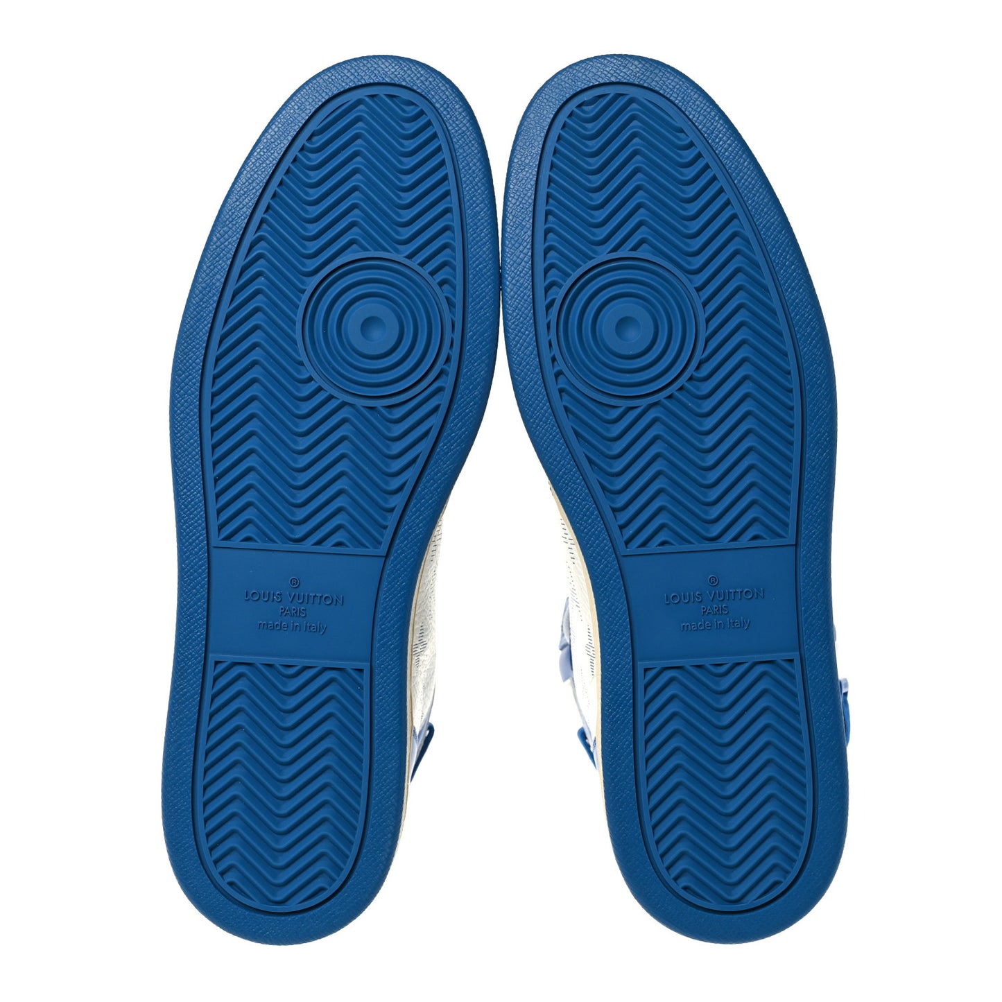 Calfskin Monogram Mens Rivoli High Top Sneakers 7.5 Blue