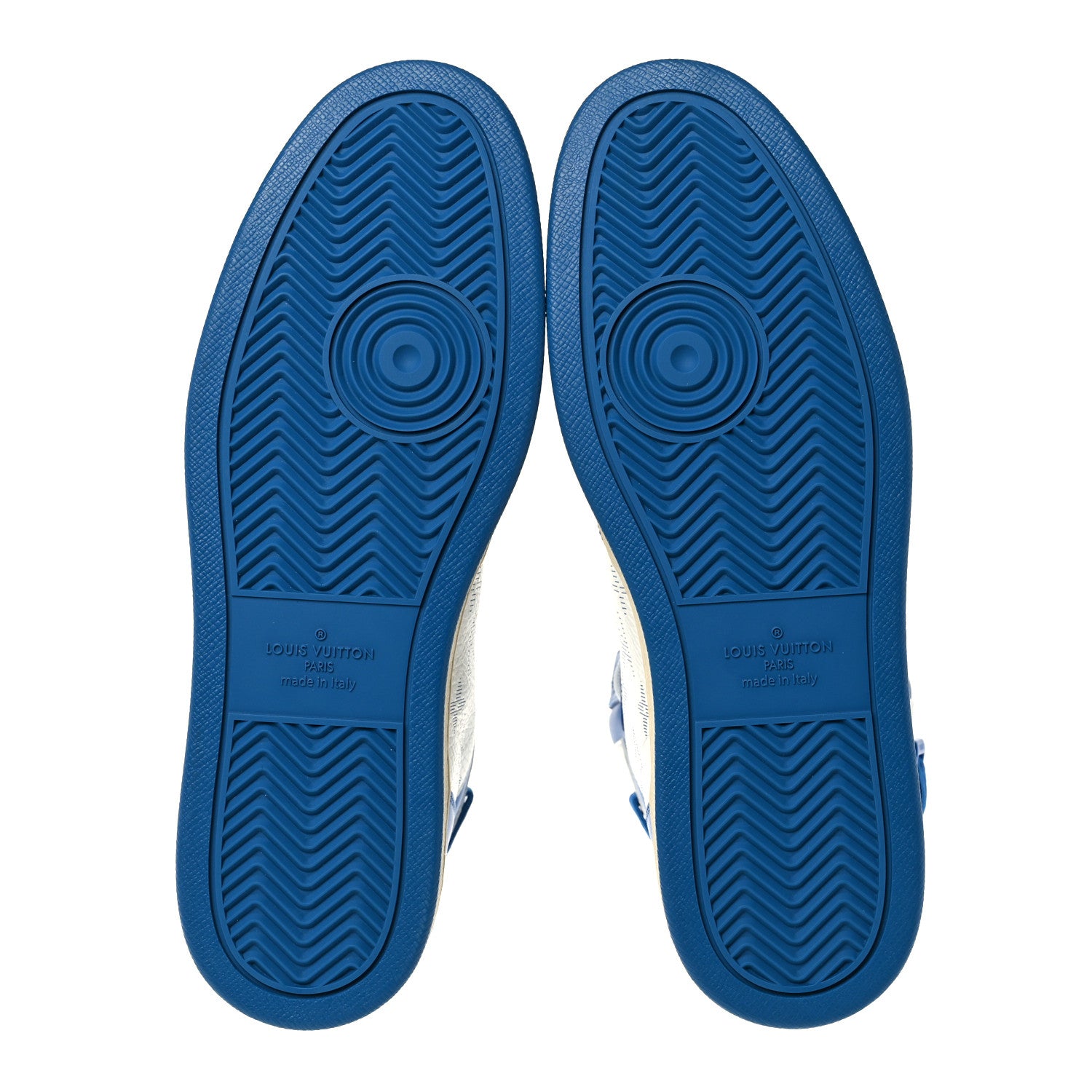 Louis Vuitton Calfskin Monogram Mens Rivoli High Top Sneakers 7.5 Blue 5 of 10