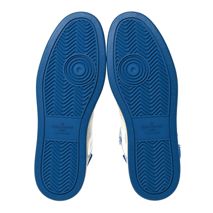 Louis Vuitton Calfskin Monogram Mens Rivoli High Top Sneakers 7.5 Blue 5 of 10