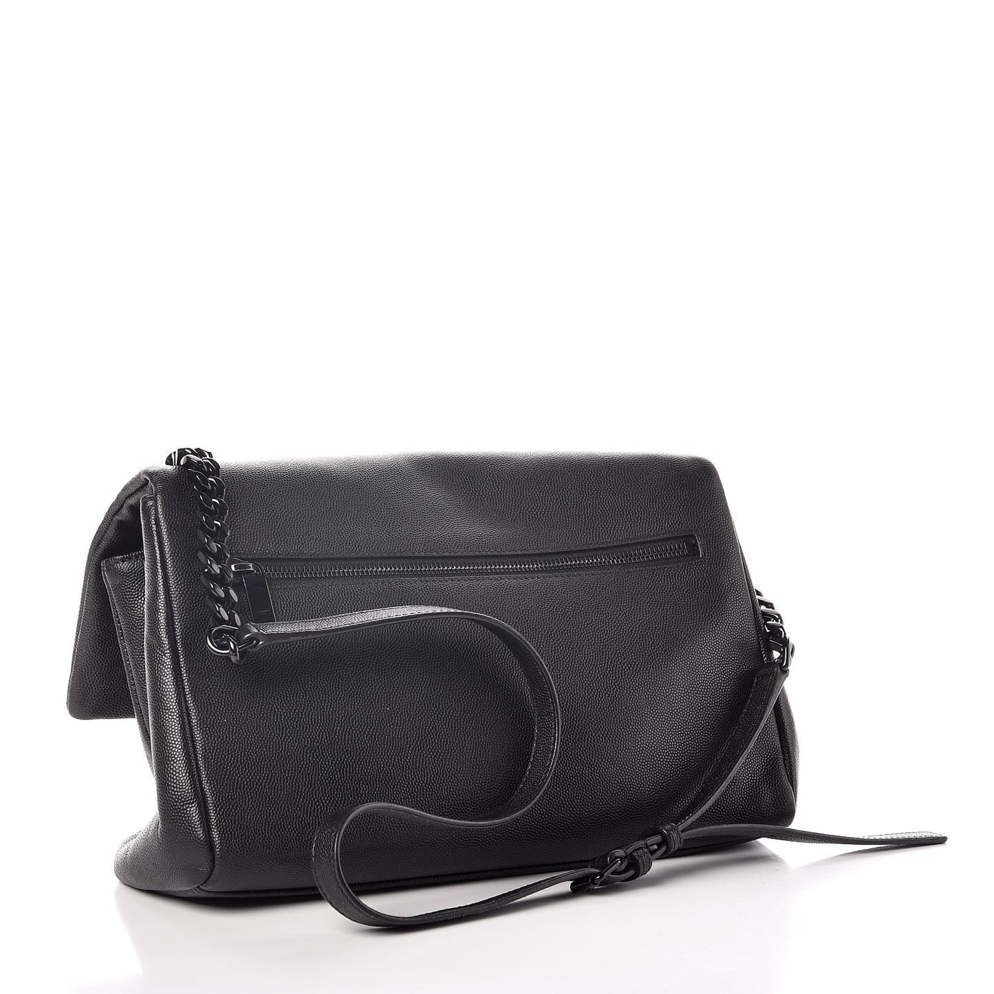 Grain De Poudre Medium West Hollywood Monogram Fold-Over Black