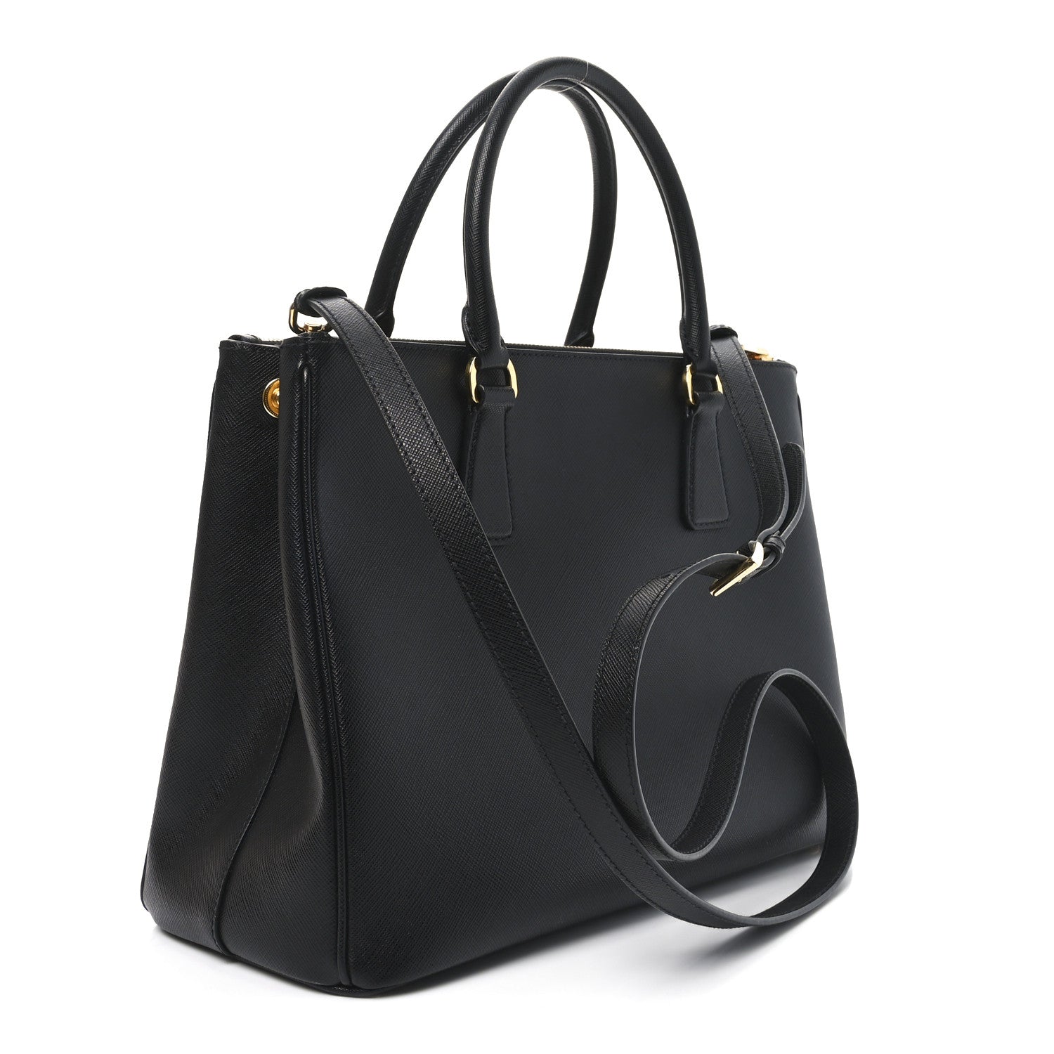 Prada Saffiano Lux Large Galleria Double Zip Tote Black 3 of 9