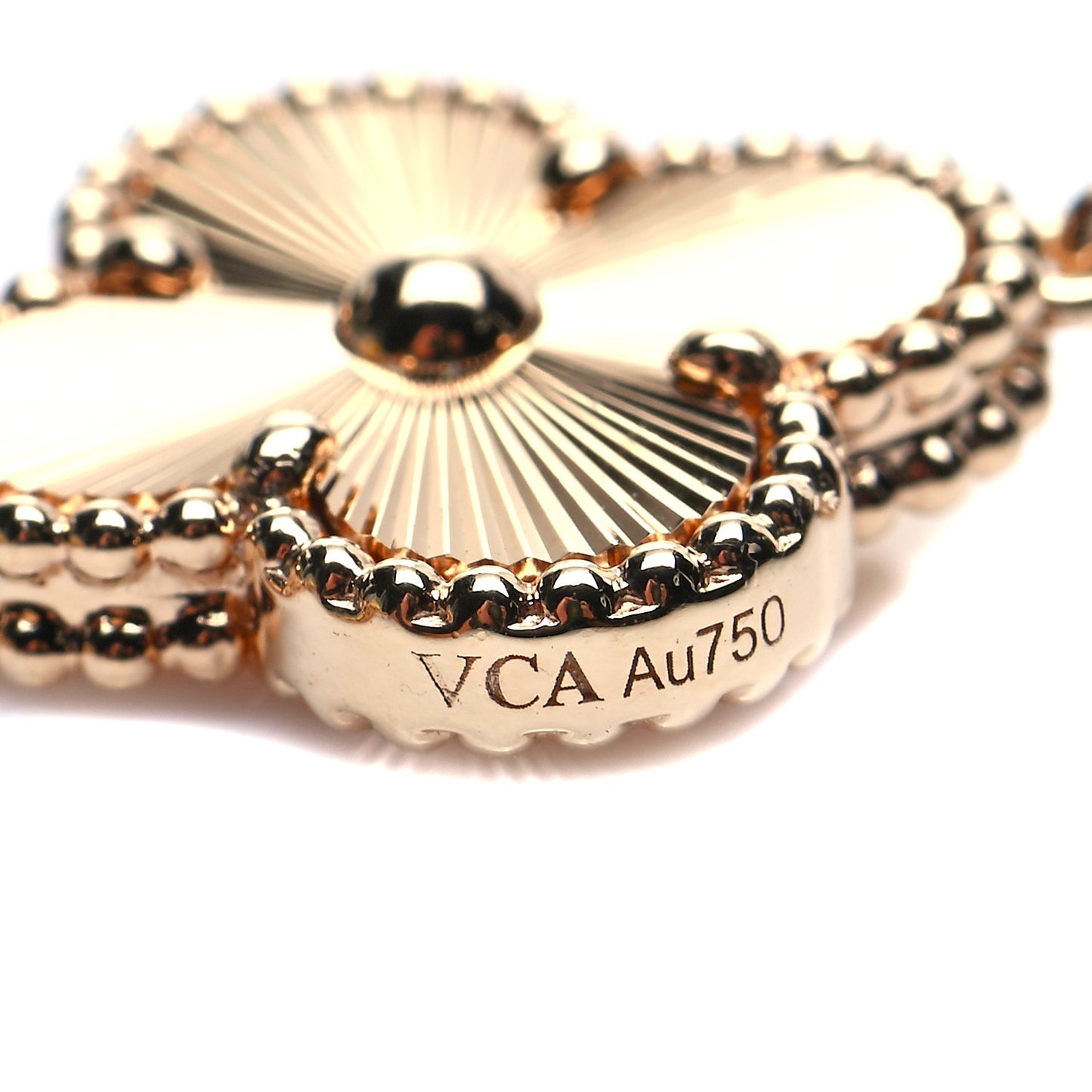 18K Yellow Gold 5 Motifs Guilloche Vintage Alhambra Bracelet