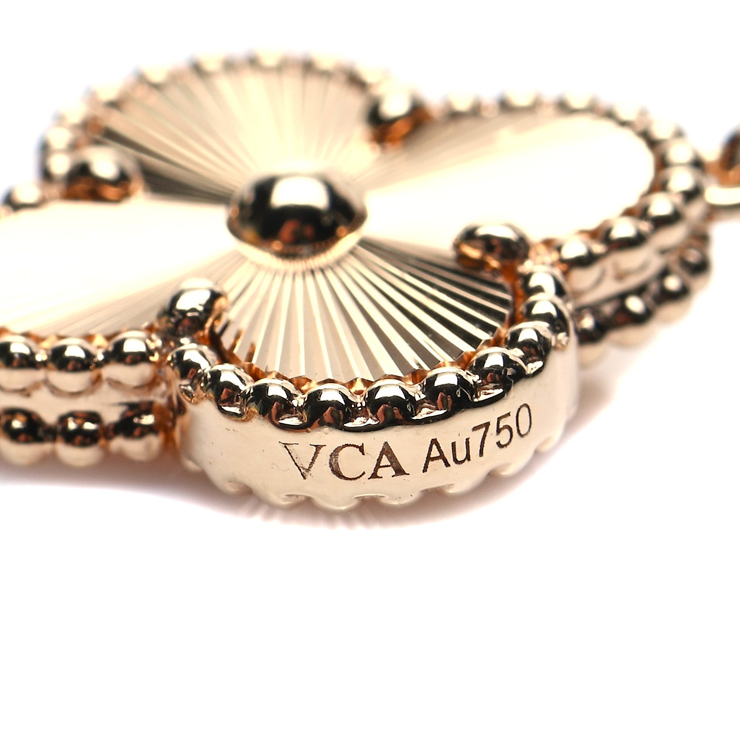 Van Cleef & Arpels 18K Yellow Gold 5 Motifs Guilloche Vintage Alhambra Bracelet 7 of 9