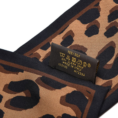 Louis Vuitton Silk Leopard Bandeau Scarf Marron 5 of 6