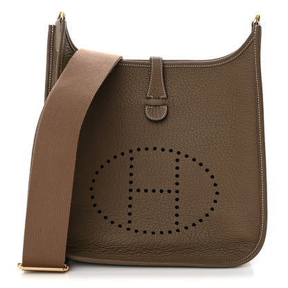 Hermes Taurillon Clemence Evelyne III PM Etoupe 1 of 10