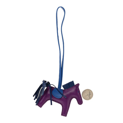 Hermes Milo Lambskin Grigri Rodeo Horse Bag Charm PM Violet Bleu Saphir Bleu France 2 of 4