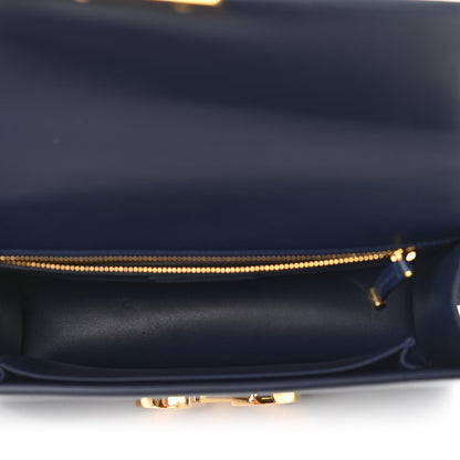 Christian Dior Shiny Crinkled Lambskin 30 Montaigne Flap Bag Indigo 4 of 8