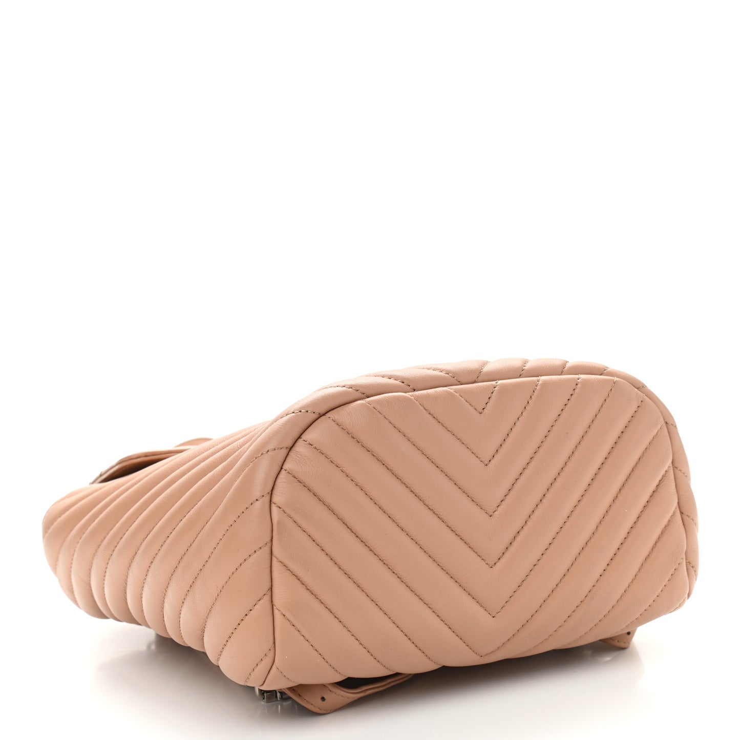 Calfskin Chevron Quilted Small Urban Spirit Backpack Beige