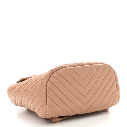 Chanel Calfskin Chevron Quilted Small Urban Spirit Backpack Beige 4 of 12