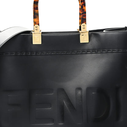 Fendi Vitello King Plexiglass Medium Fendi Sunshine Shopper Tote Black 12 of 19