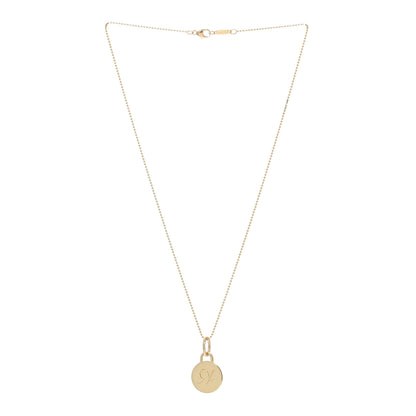 Tiffany 18K Yellow Gold Letter A Round Tag Pendant Necklace 2 of 3