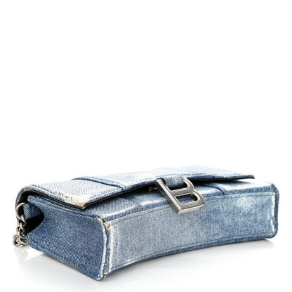 Balenciaga Nappa Denim Printed Hourglass Chain Bag Denim Blue 4 of 12