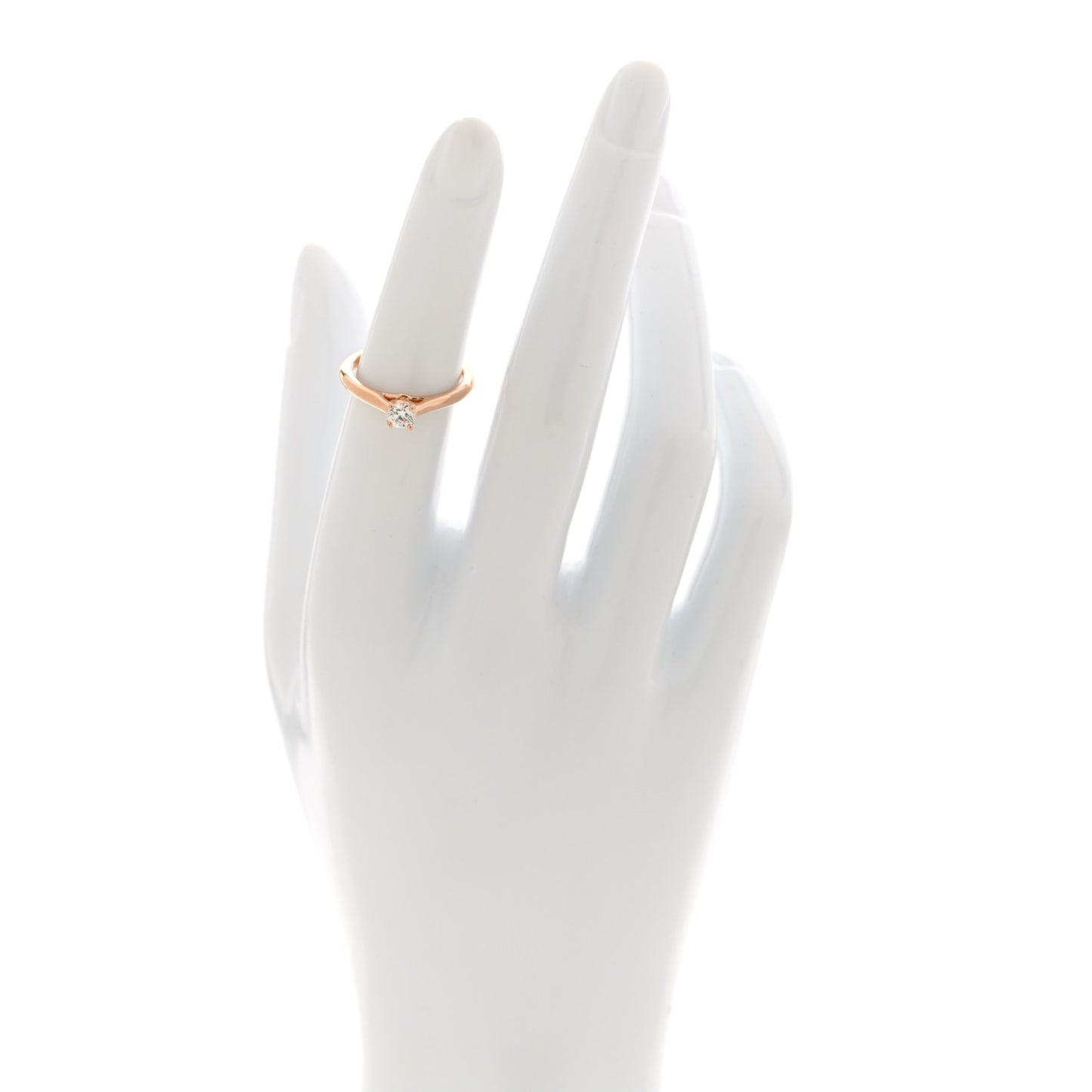 18K Pink Gold Diamond .23ct 1895 Solitaire Engagement Ring 49 4.75