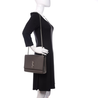 Saint Laurent Grain De Poudre Large Classic Monogram Kate Satchel Earth 2 of 11