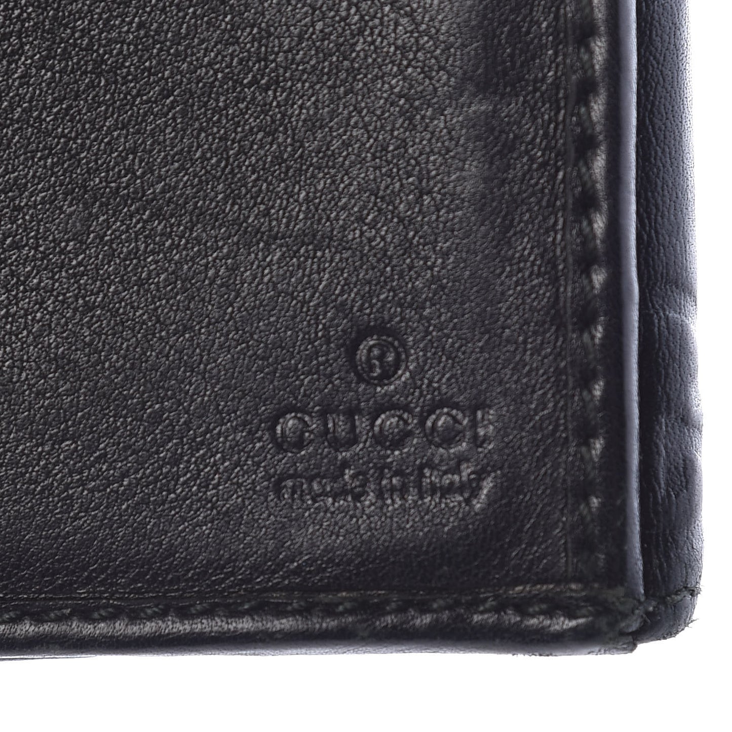 Guccissima Margaux Calfskin Metal Bar Continental Flap Wallet Black