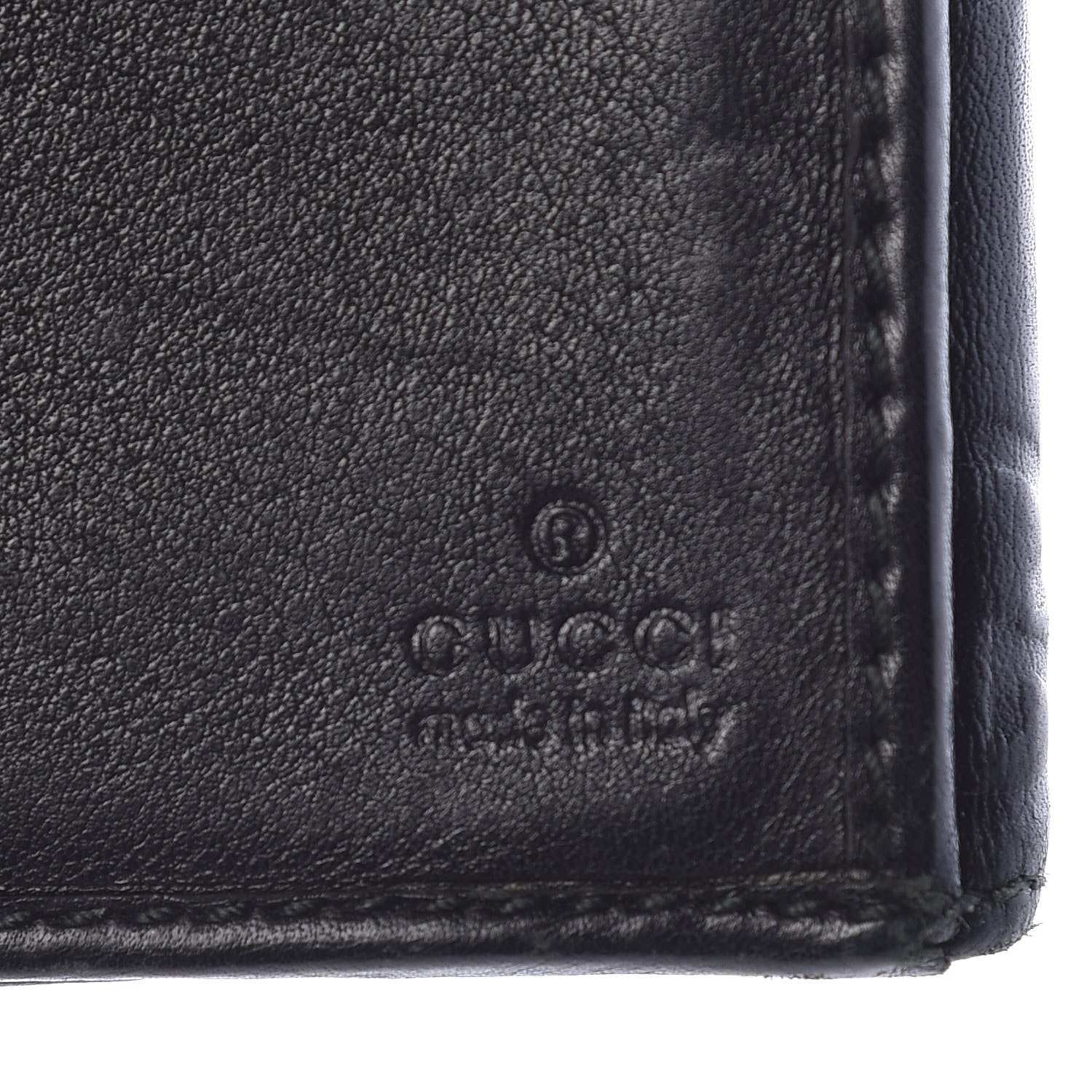 Gucci Guccissima Margaux Calfskin Metal Bar Continental Flap Wallet Black 6 of 7