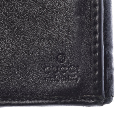 Gucci Guccissima Margaux Calfskin Metal Bar Continental Flap Wallet Black 6 of 7