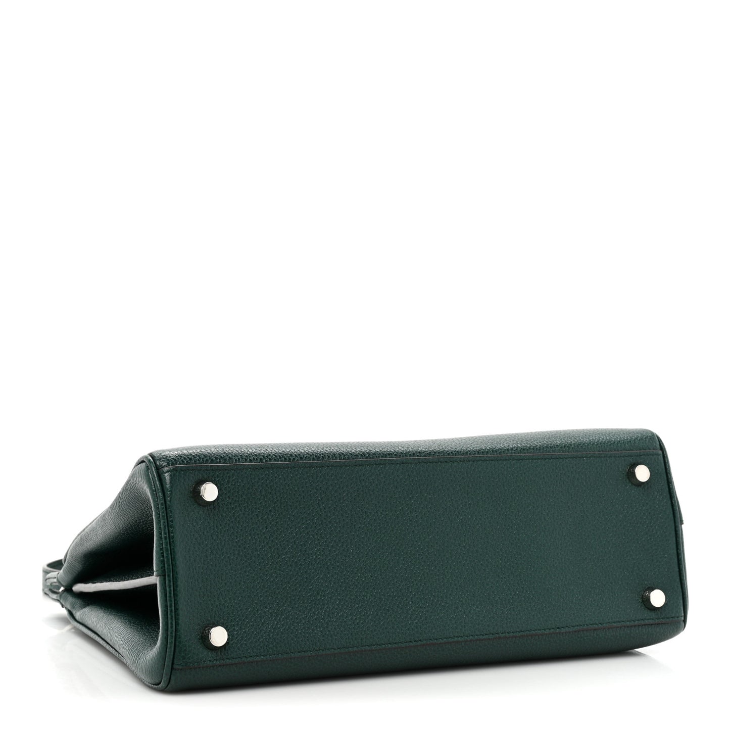 Grainy Calfskin Small Zumi Top Handle Bag Vintage Green